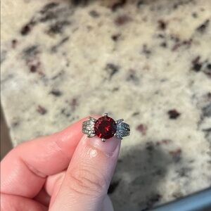 Pretty Red Gemstone Jackpot Candle Ring